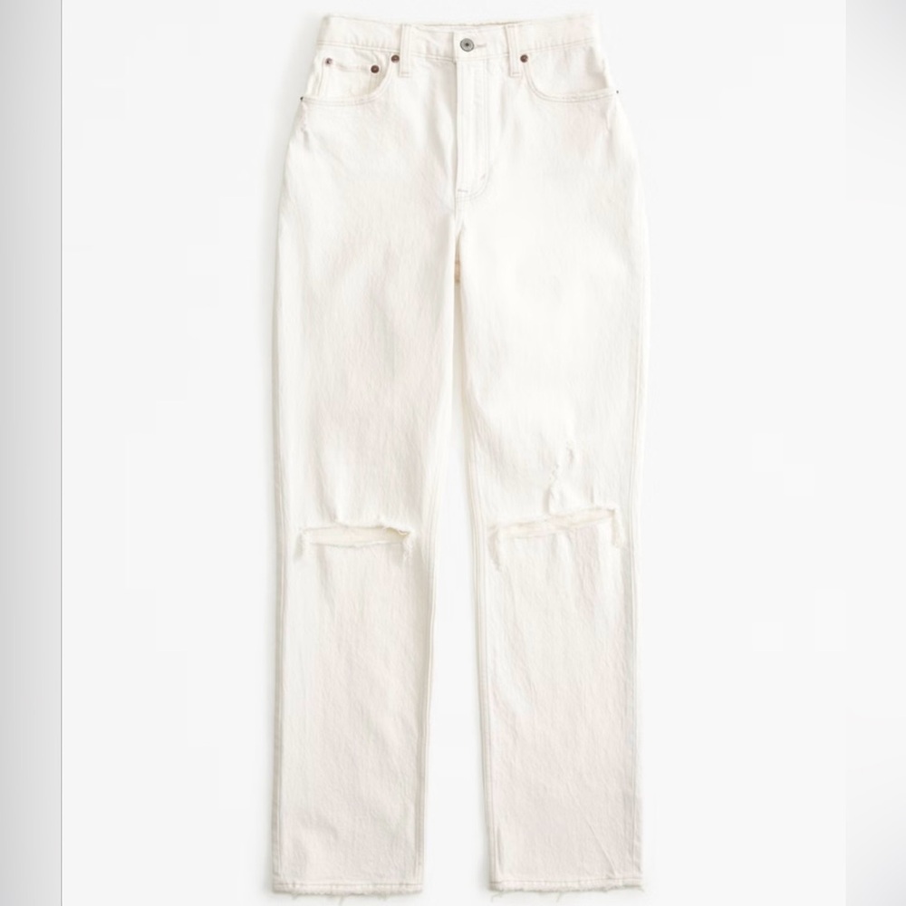 Abercrombie & Fitch The Skinny High Rise Curve Love Jeans; white; size 25 short